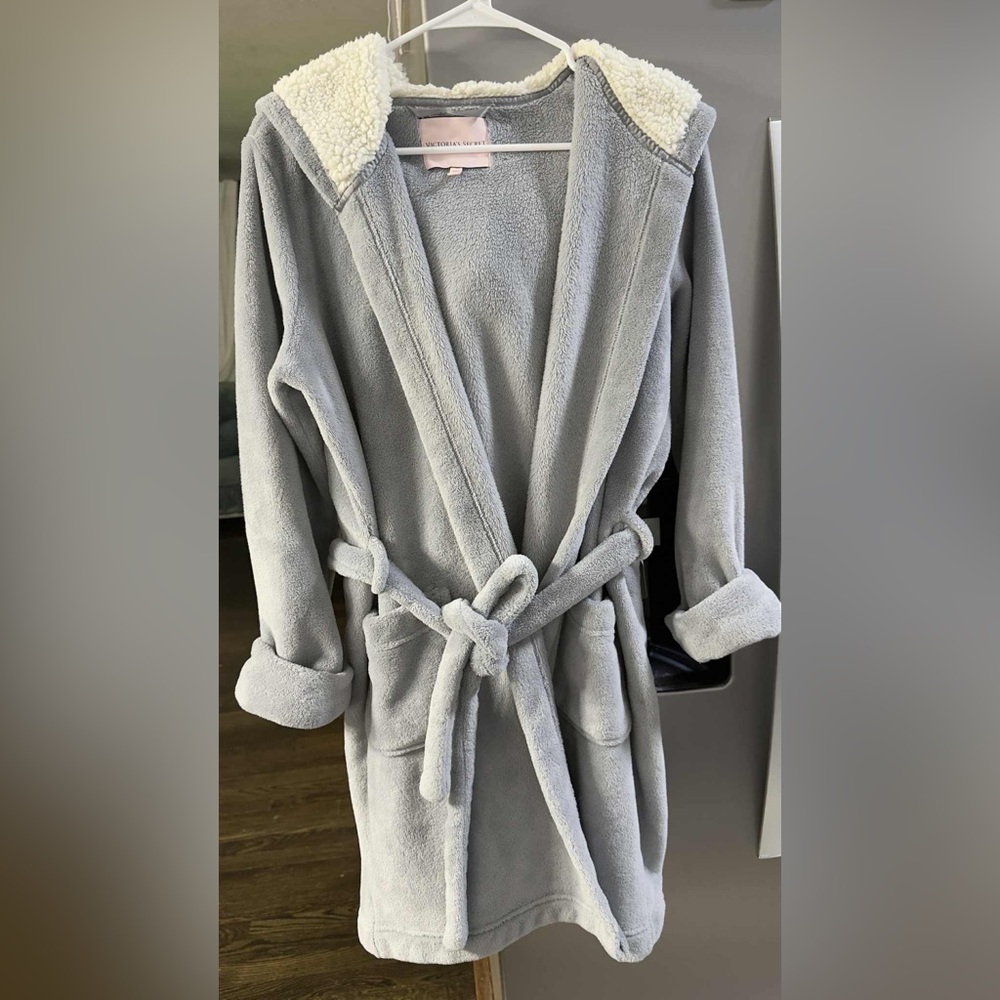 Victoria's Secret Gray Hooded Robe